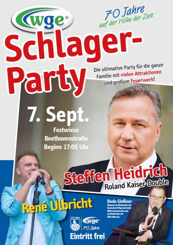 Plakat zur 70. Jubiläumsfeier der Wohnungsgenossenschaft Elbtal Heidenau eG
